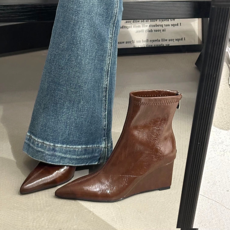 Vintage Zipper - Autumn Winter Vintage Weges Heel Women