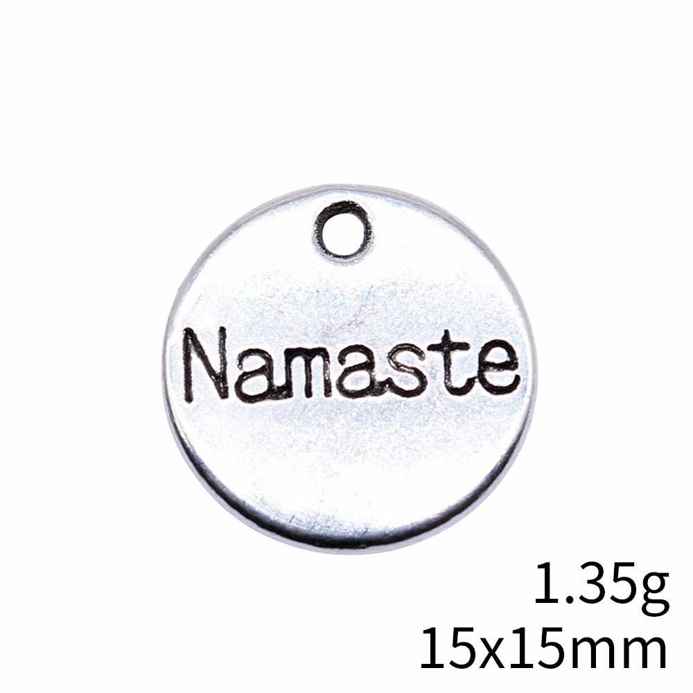 Vintage Collectibles For Sale - 10pcs 15x15mm Antique Silver Color Namaste