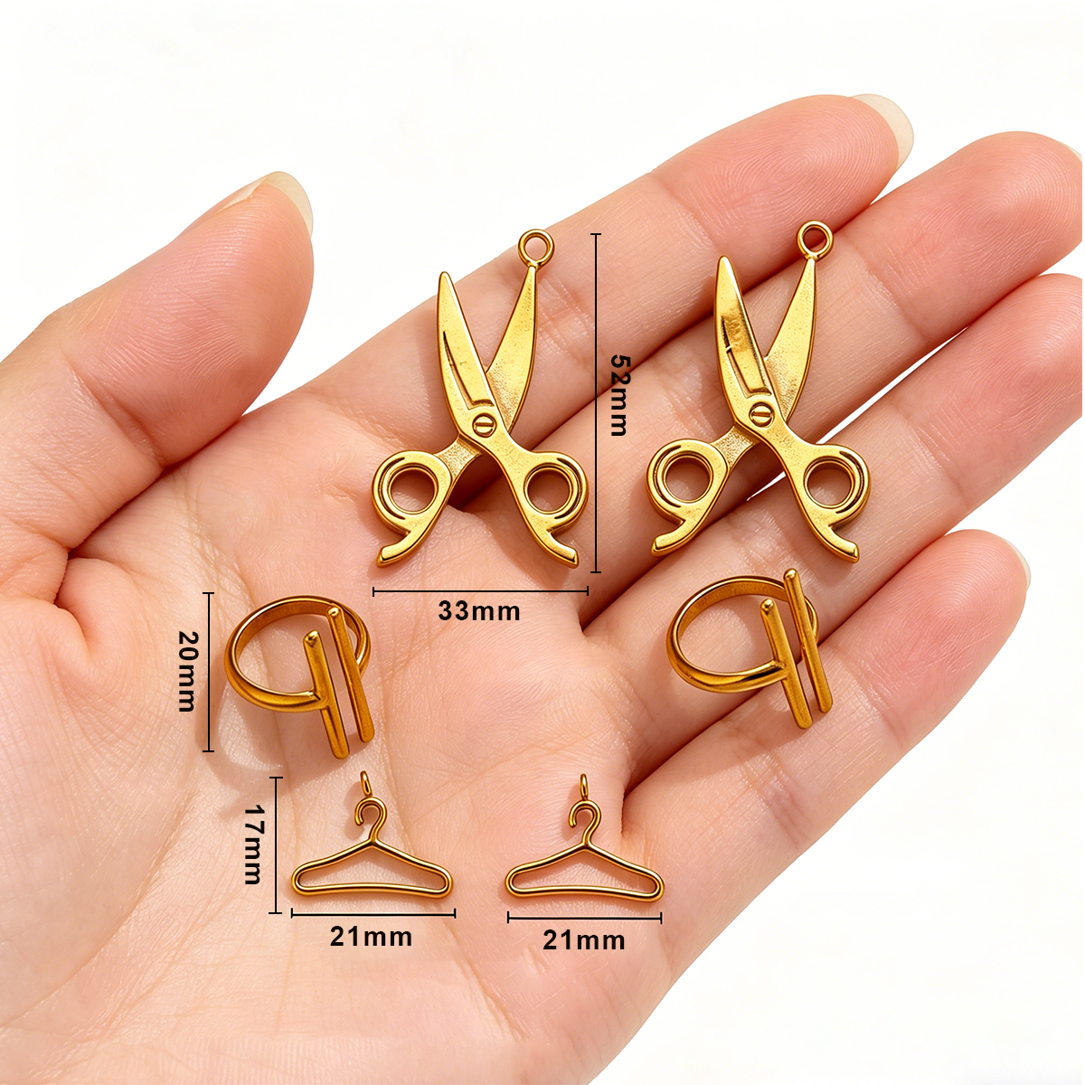 Vintage Collectible Item - 2pcs Stainless Steel Vintage Scissor Pendant