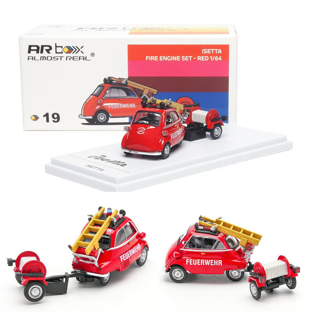 Vintage Collectible Trucks - ARBox 1/64 Isetta Fire Truck Alloy