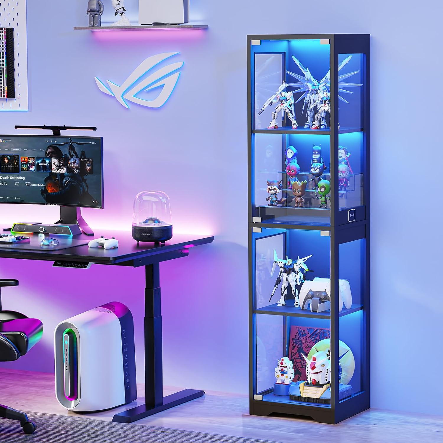Glass Display Cabinet with 3 C - Collectible Collection reseña y precio