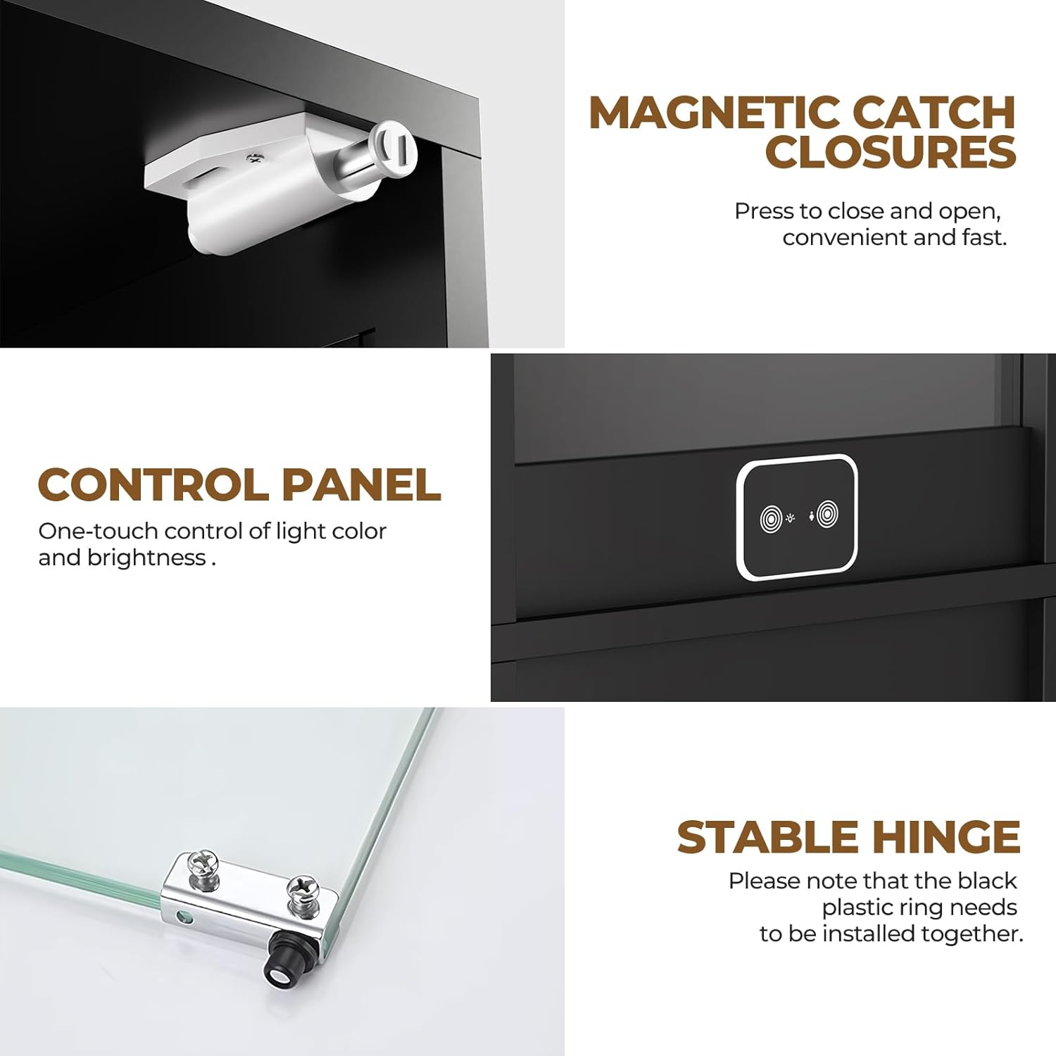 Glass Display Cabinet with 3 C - Collectible Collection reseña y precio
