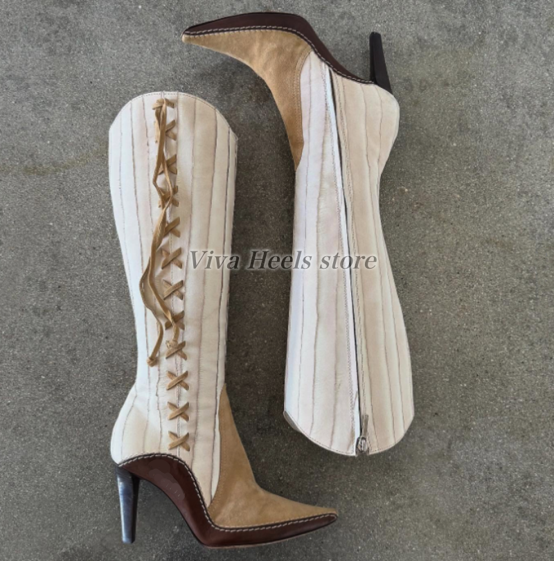 Vintage white leather mixed co - Vintage Zipper reseña y precio