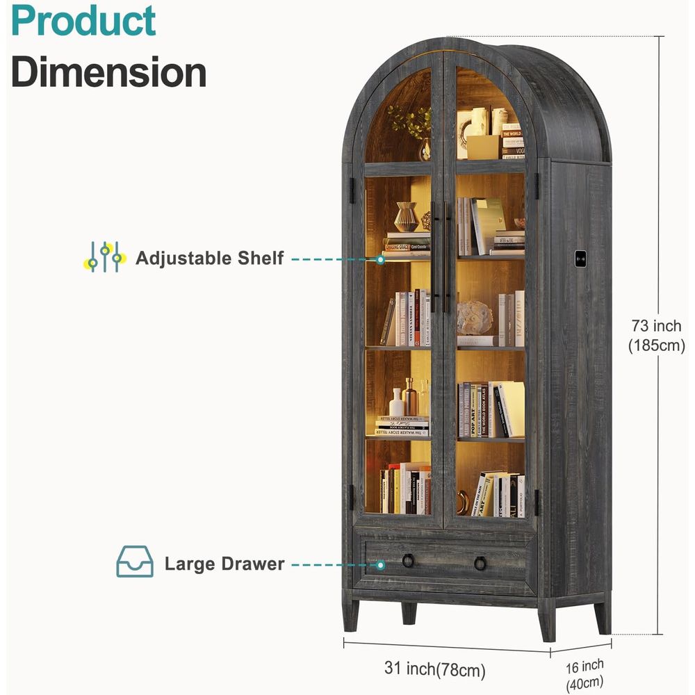 73 Arched Glass Display Cabine - Collectible Collection reseña y precio