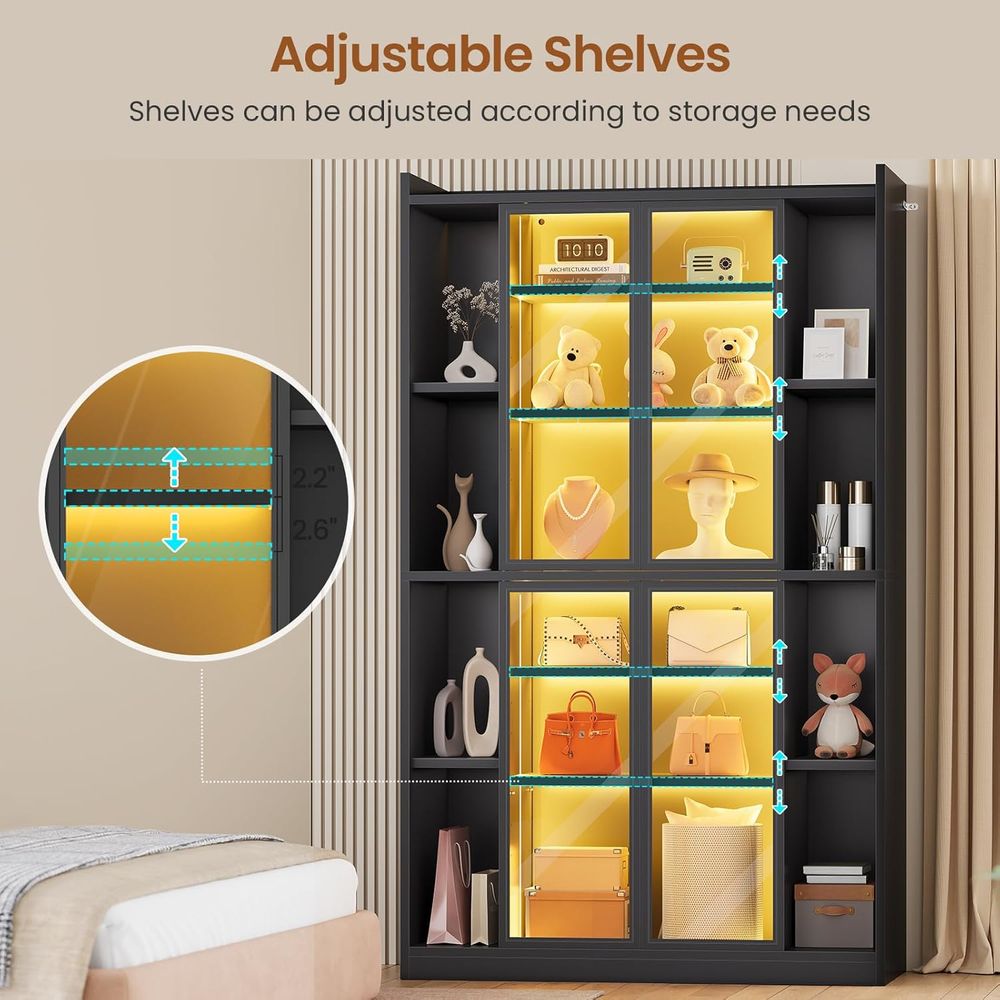 6-Tier Black Acrylic Glass Dis - Collectible Collection reseña y precio