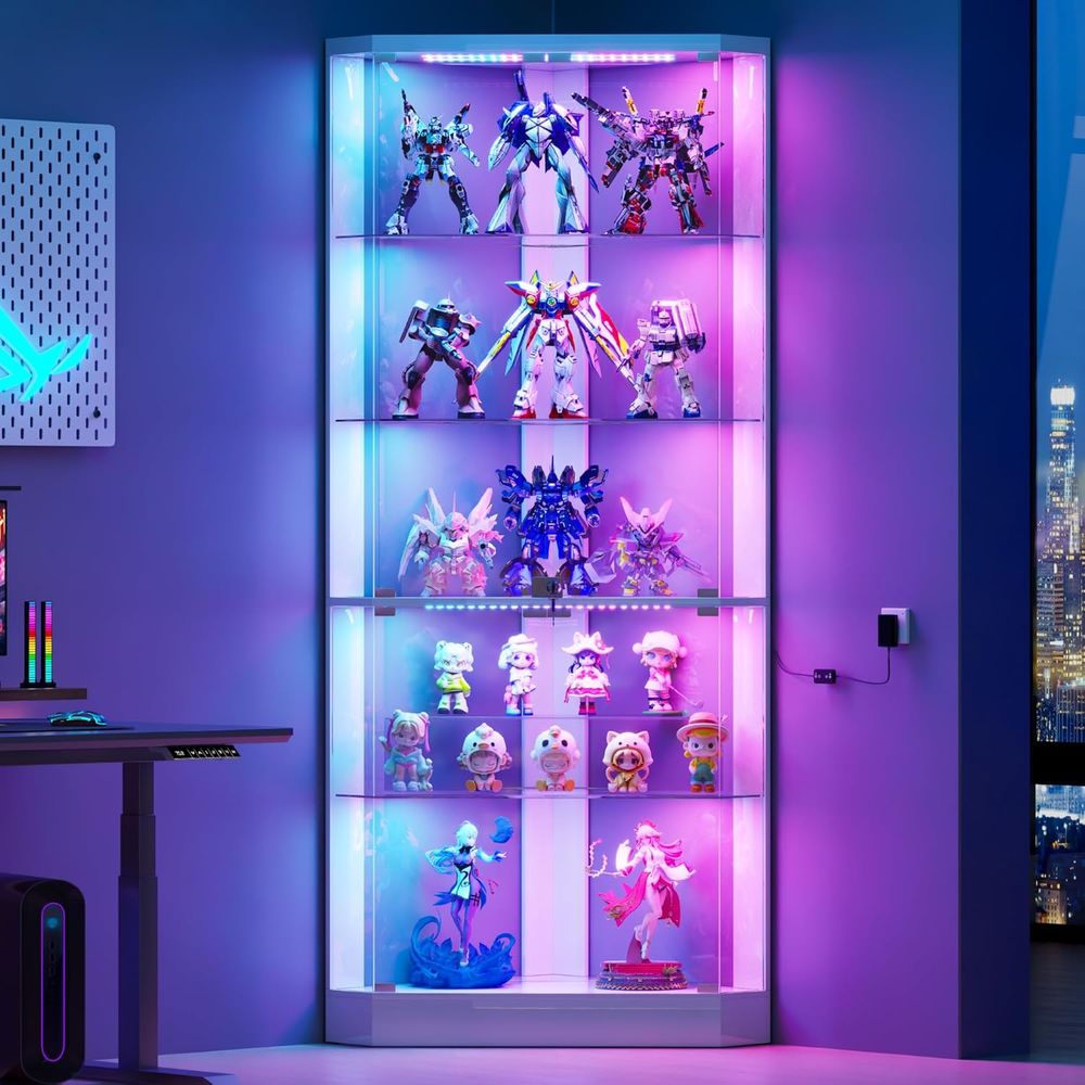 5-Tier White Display Cabinet w - Collectible Collection reseña y precio