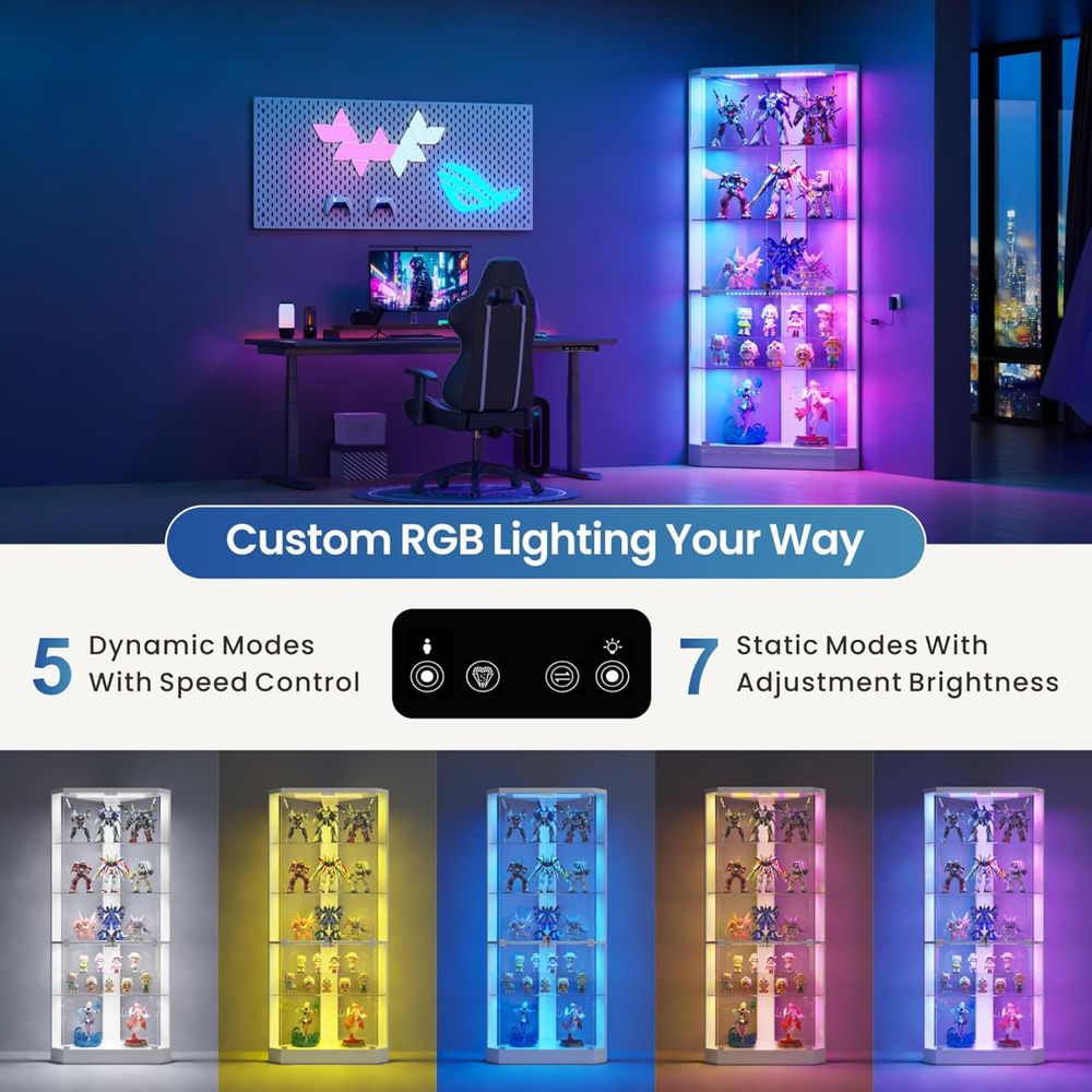 5-Tier White Display Cabinet w - Collectible Collection reseña y precio