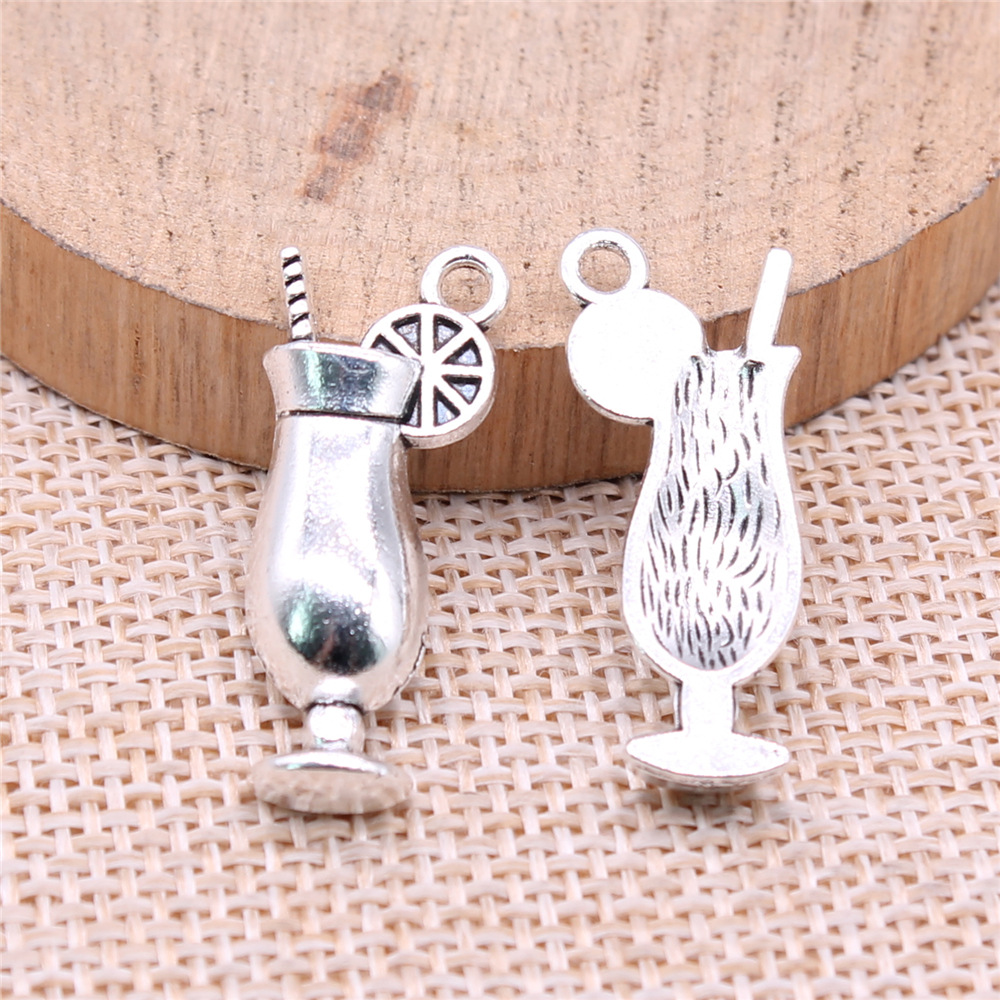 4pcs 12x28mm Antique Silver Co - Vintage Collectibles For Sale reseña y precio