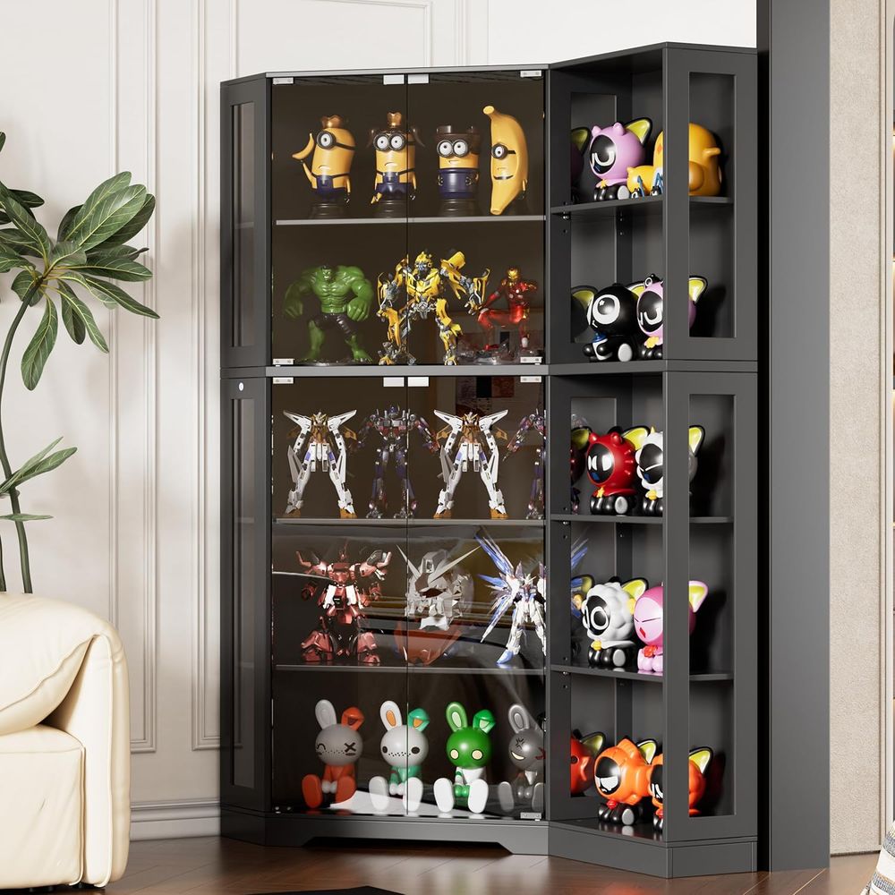 Black Glass Display Cabinet wi - Collectible Collection reseña y precio
