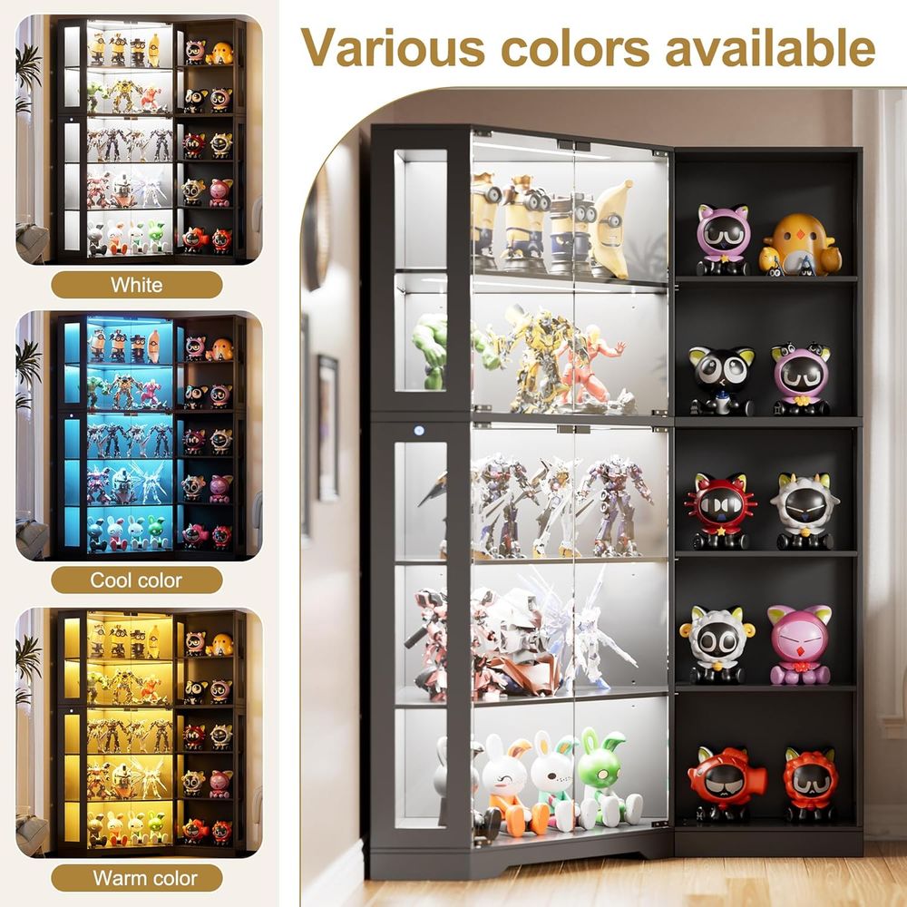 Black Glass Display Cabinet wi - Collectible Collection reseña y precio