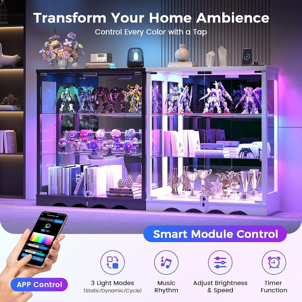 39 Tall Glass Curio Cabinet wi - Collectible Collection reseña y precio