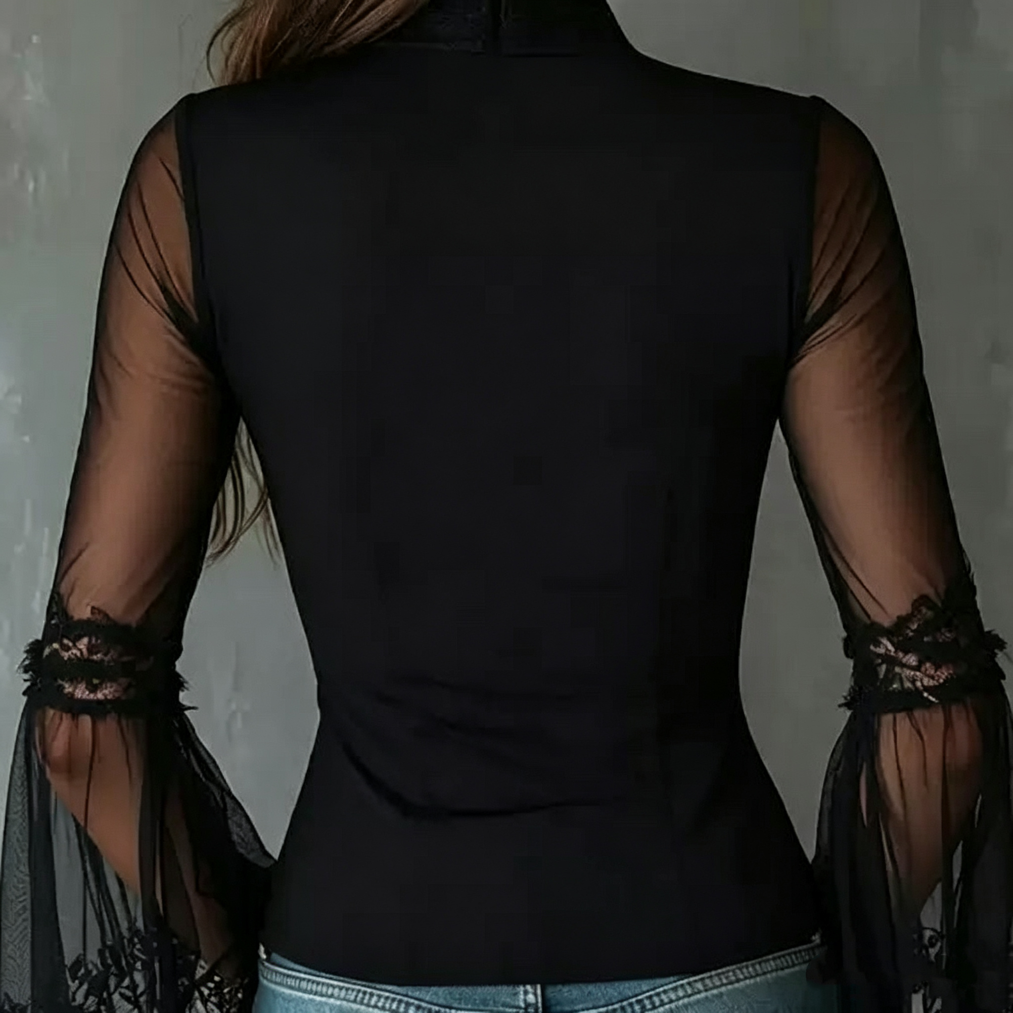 Ladies Black round Neck Long S - Vintage Zipper reseña y precio