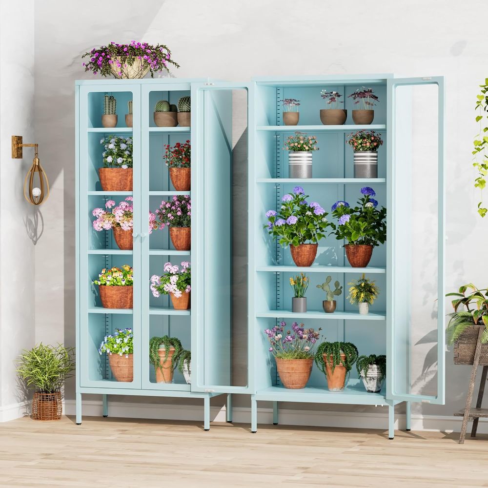 Tall Glass Display Cabinet for - Collectible Collection reseña y precio