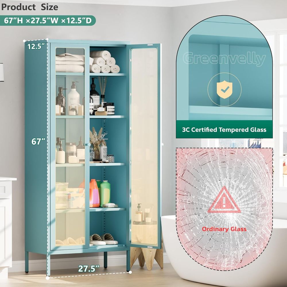 Tall Glass Display Cabinet for - Collectible Collection reseña y precio