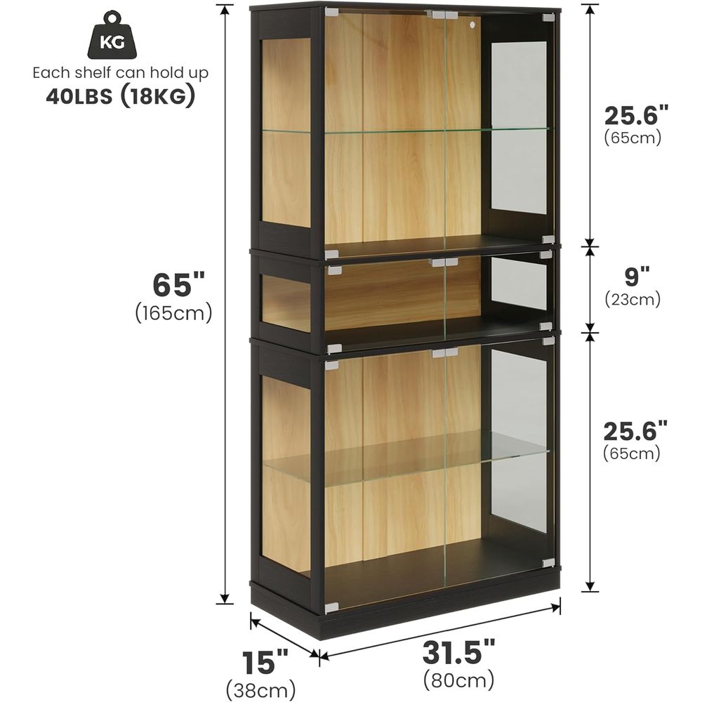 5-Shelf LED Lighted Glass Disp - Collectible Collection reseña y precio