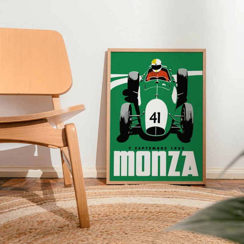 Vintage Monza Racing Poster Cl - Vintage Collectible Furniture reseña y precio
