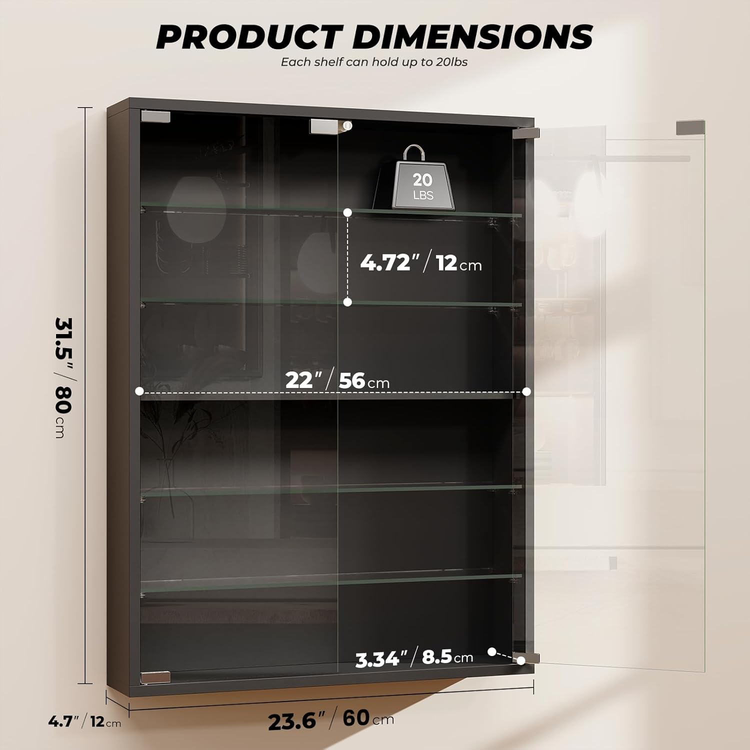 6-Tier Wall Display Case with  - Collectible Collection reseña y precio