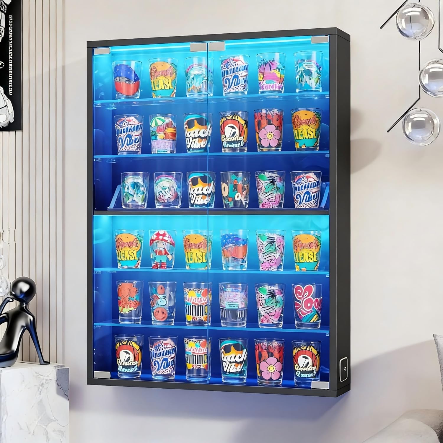 6-Tier Wall Display Case with  - Collectible Collection reseña y precio
