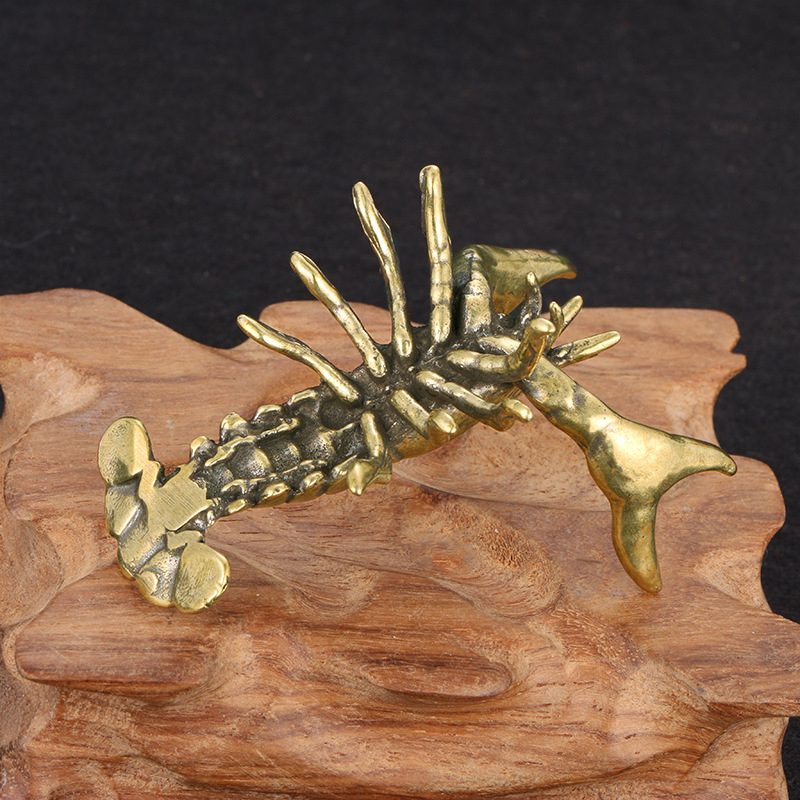 ●Solid Brass Crayfish Ornament - Vintage Collectible Furniture reseña y precio
