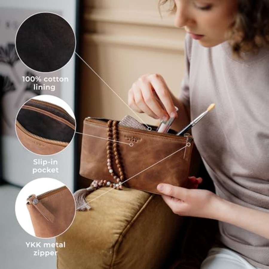 Vintage Genuine Leather Makeup - Vintage Zipper reseña y precio