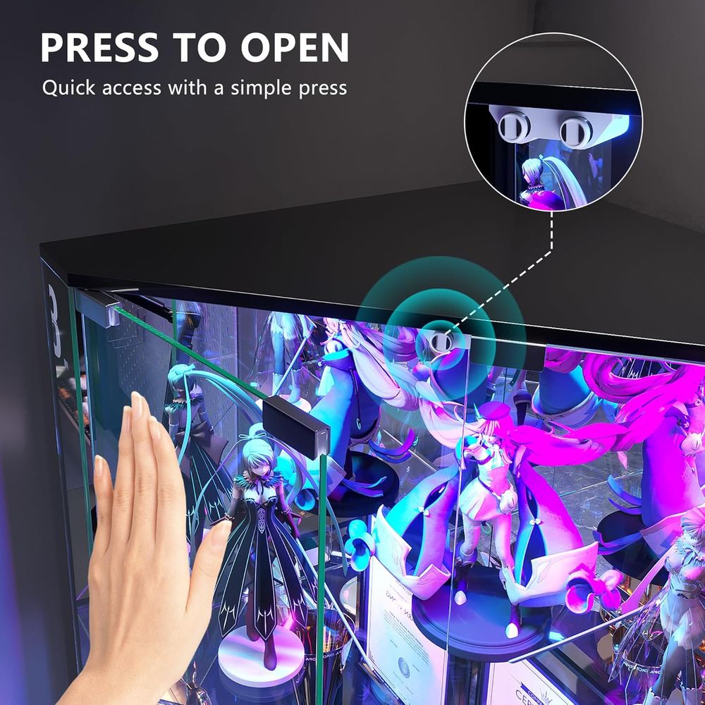 64.7 Tall Glass Curio Cabinet  - Collectible Collection reseña y precio
