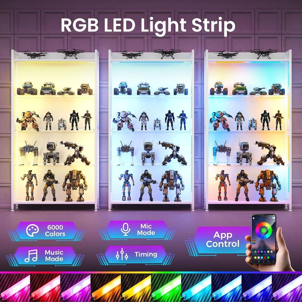 Illuminated Glass Display Cabi - Collectible Collection reseña y precio