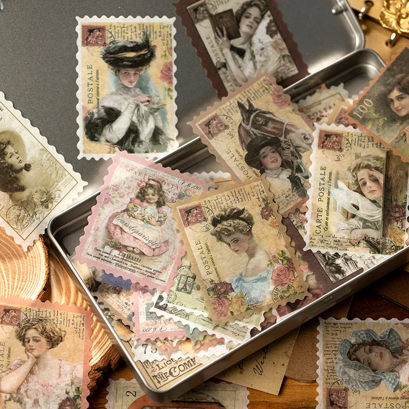 60pcs/lot Vintage Ladies Stamp - Vintage Collectible Stamps reseña y precio