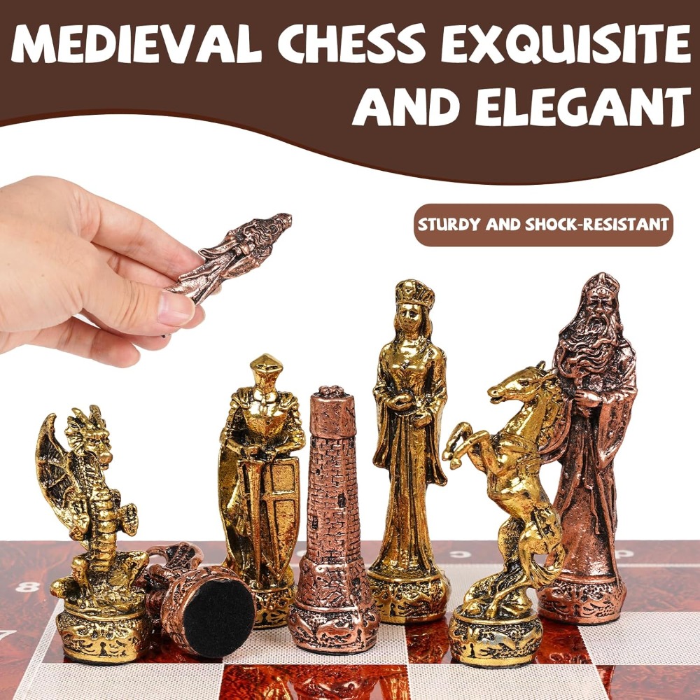 Vintage Metal Chess Set - 15'' - Vintage Collectible Board Games reseña y precio