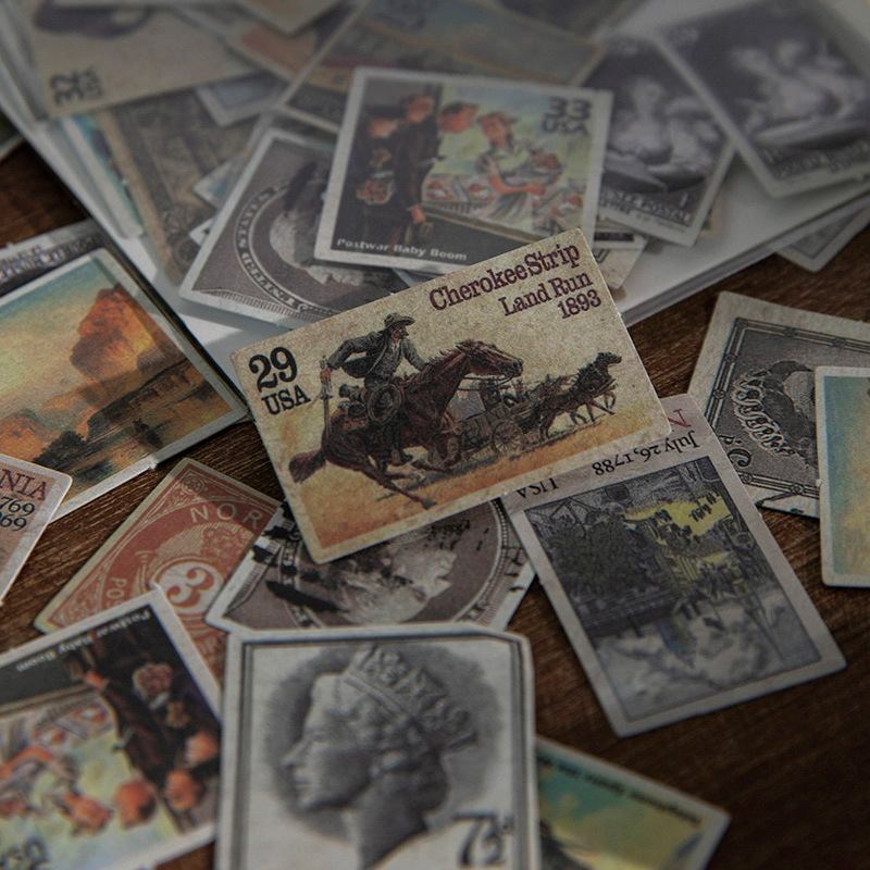40Pcs Vintage Number Label Sti - Vintage Collectible Stamps reseña y precio